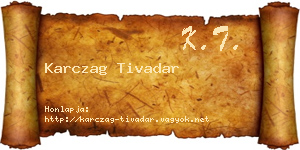 Karczag Tivadar névjegykártya